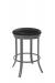 Wesley Allen's Bali Silver Backless Bar Stool with Black Vinyl