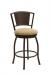 Wesley Allen's Berkeley Swivel Barstool with Metal Back and Round Seat Cushion