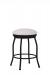 Wesley Allen's Berkeley Backless Swivel Black Bar Stool with White Round Seat Cushion