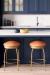 Wesley Allen's Berkeley Backless Bar Stools in Blue and White Kitchen