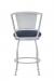 Wesley Allen's Boise Swivel Bar Stool in Opaque Light Silver with Blue Seat and Back Fabric - Back View