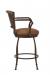 Wesley Allen's Boise Traditional Brown Swivel Bar Stool with Arms - Side View