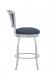 Wesley Allen's Boise Swivel Bar Stool in Opaque Light Silver with Blue Seat and Back Fabric - Side View
