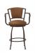Wesley Allen's Boise Traditional Brown Swivel Bar Stool with Arms - Front View
