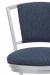 Wesley Allen's Boise Swivel Bar Stool in Opaque Light Silver with Blue Seat and Back Fabric - Front Close Up