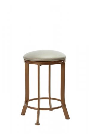 Wesley Allen's Charlotte Modern Gold Backless Bar Stool with Round Seat