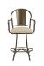 Wesley Allen's Cleveland Swivel Bar Stool with Arms in Expresso Metal Finish - Front View