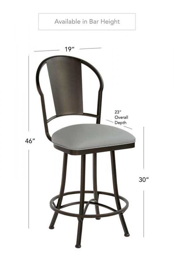 Buy Wesley Allen's Cleveland Swivel Bar Stool with Back - Free shipping!