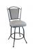 Wesley Allen's Durham Upholstered Swivel Bar Stool with Back in Gray