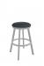 Wesley Allen's Edmonton Silver Backless Swivel Bar Stool with Round Seat