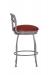 Wesley Allen's Fresno Silver Swivel Bar Stool with Low Back and Red Seat Cushion - Side View