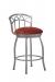 Wesley Allen's Fresno Silver Swivel Bar Stool with Low Back and Red Seat Cushion