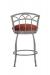 Wesley Allen's Fresno Silver Swivel Bar Stool with Low Back and Red Seat Cushion - Back View