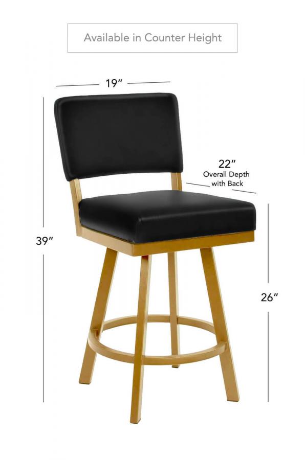 Buy Wesley Allen's Miami Upholstered Swivel Stool with Back - Ships Free!