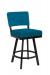 Wesley Allen's Miami Black Swivel Bar Stool with Royal Blue Fabric