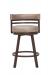 Wesley Allen's Miramar Swivel Bar Stool with Low Back in Brown - Front View