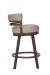 Wesley Allen's Miramar Swivel Bar Stool with Low Back in Brown - Side View