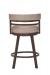 Wesley Allen's Miramar Swivel Bar Stool with Low Back in Brown - Back View