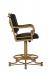 Wesley Allen's Portland Gold Tilt Swivel Bar Stool with Arms and Black Cushion - Side View