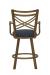 Wesley Allen's Raleigh Bronze Swivel Bar Stool with Arms and Seat Cushion - Back View