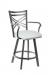 Wesley Allen's Raleigh Swivel Bar Stool with Cross Back Design and Seat Cushion with Arms