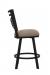 Wesley Allen's Raleigh Traditional Black and Brown Metal Bar Stool with Cross Back Design - Side View