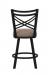 Wesley Allen's Raleigh Traditional Black and Brown Metal Bar Stool with Cross Back Design - Back View
