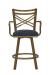 Wesley Allen's Raleigh Bronze Swivel Bar Stool with Arms and Seat Cushion - Front View