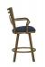 Wesley Allen's Raleigh Bronze Swivel Bar Stool with Arms and Seat Cushion - Side View