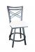 Wesley Allen's Raleigh Swivel Bar Stool with Cross Back Design and Seat Cushion