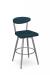 Amisco's Wilbur Modern Swivel Bar Stool in Silver and Blue