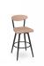Amisco's Wilbur Scandinavian Modern Bar Stool in Black Metal and Dusty Pink Back and Seat Cushion