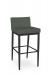 Amisco's Hanson Black Non-Swivel Bar Stool with Green Seat and Back Fabric