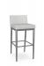 Amisco's Hanson Modern Stationary Metal Bar Stool with Low Padded Back and Seat