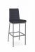 Amisco's Luna Silver Metal Bar Stool with Blue Seat and Back Cushion