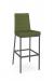 Amisco's Luna Gray Metal Bar Stool with Green Seat and Back Cushion