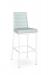 Amisco's Luna White Metal Bar Stool with Seat Back Cushion in Green