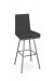 Amisco's Luna Modern Swivel Silver and Black Bar Stool with Channel Quilting on Back