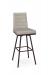 Amisco's Luna Brown Swivel Modern Bar Stool with Channel Quilting on Back