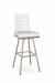 Amisco's Luna Champagne Gold Metal Swivel Bar Stool with White Seat Back Cushion