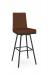 Amisco's Luna Black Metal Swivel Bar Stool with Red Seat and Back Cushion