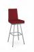 Amisco's Luna Silver Swivel Bar Stool with Red Quilted Back