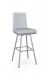 Amisco's Luna Silver Swivel Bar Stool with Blue Quilted Back