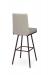 Amisco's Luna Brown Swivel Modern Bar Stool with Channel Quilting on Back - View of Back