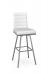 Amisco's Luna Modern Upholstered Swivel Bar Stool in White Fabric and Silver Metal Finish