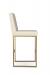 Amisco's Darcy Modern Gold Bar Stool with Vertical Channel Quilting on Back and Sled Base - Side View