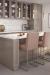 Amisco's Darlene Upholstered Bar Stools in Salmon Color, in Transitional Kitchen