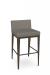 Amisco's Ethan Bronze Modern Low Back Bar Stool with Geometric Pattern Fabric