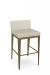Amisco's Ethan Plus Modern Gold Stationary Bar Stool with Low Back