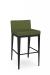 Amisco's Ethan Modern Low Back Black Bar Stool with Green Fabric
